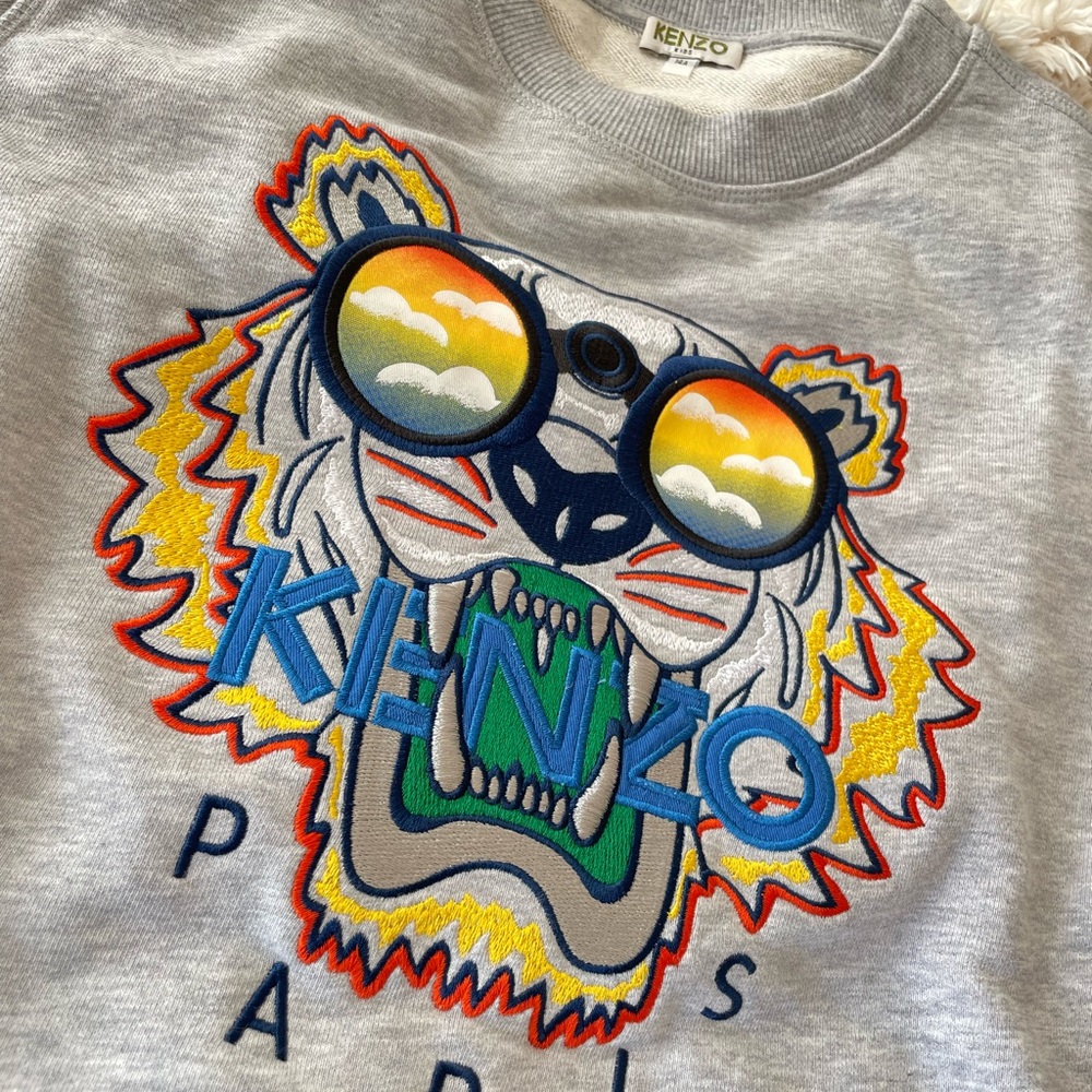 KENZO teen tiger embroidered cotton sweatshirt